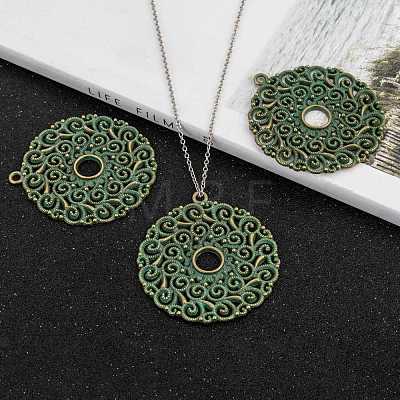 Flat Round Zinc Alloy Big Pendant PALLOY-R065-110-FF-1