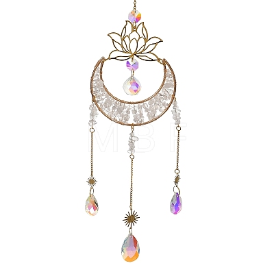 Moon Natural Quartz Crystal Chips Hanging Suncatcher GG-CBAB970-02A-1