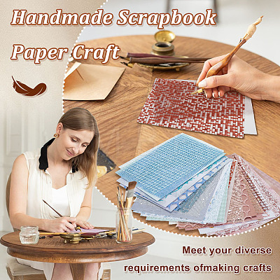 AHADERMAKER 5 Sets 5 Colors Rectangle Scrapbook Paper & Polyester Pads DIY-GA0006-37-1