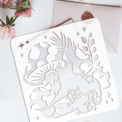 PET Hollow Out Drawing Painting Stencils DIY-WH0391-0318-1