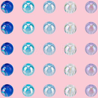 5 Colors Transparent Acrylic Beads MACR-PA0001-03A-01-1