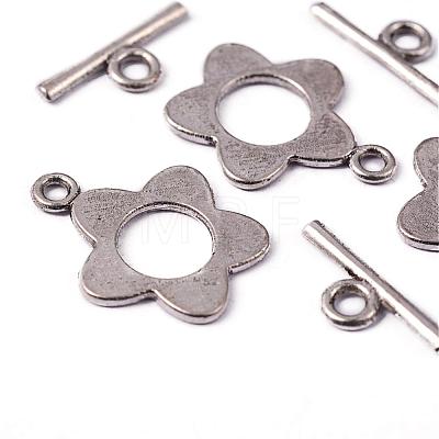 Flower Tibetan Style Alloy Toggle Clasps X-A0977Y-NF-1
