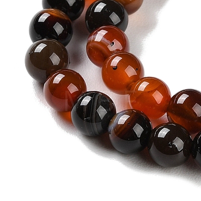 Natural Striped Agate/Banded Agate Beads Strands G-Z060-A01-A13-1