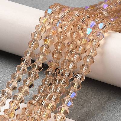 Transparent Electroplate Glass Beads Strands GLAA-F029-2mm-D12-1