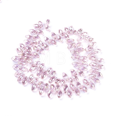 Electroplate Glass Faceted Teardrop Beads Strands EGLA-D014-15-1