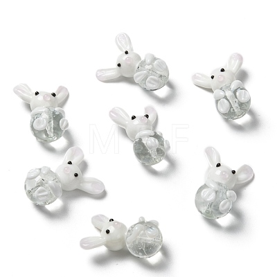 Handmade Bunny Lampwork Beads X-LAMP-P051-J01-1
