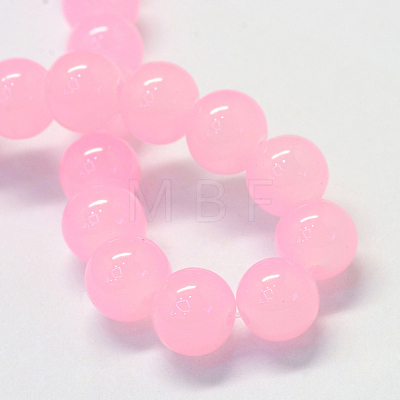 Baking Painted Imitation Jade Glass Round Bead Strands X-DGLA-Q021-6mm-26-1