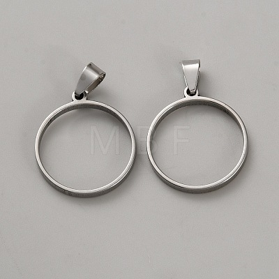 Stainless Steel Open Back Bezel Pendant Cabochon Settings STAS-WH0033-58P-1