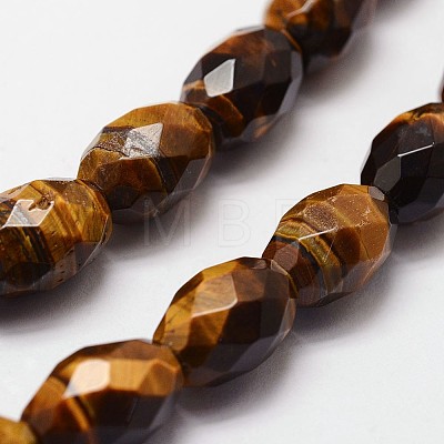 Natural Tiger Eye Beads Strands G-N0179-02-10x15mm-1