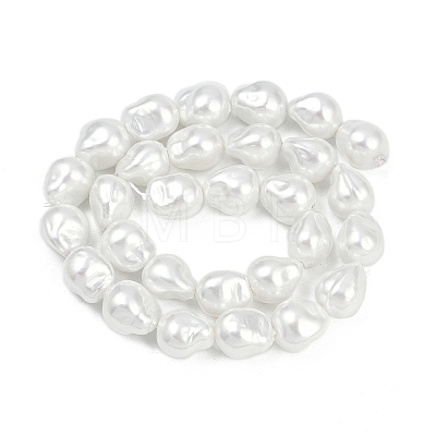 Electroplate Porcelain Imitation Pearl Beads Strands BSHE-Z009-03B-1