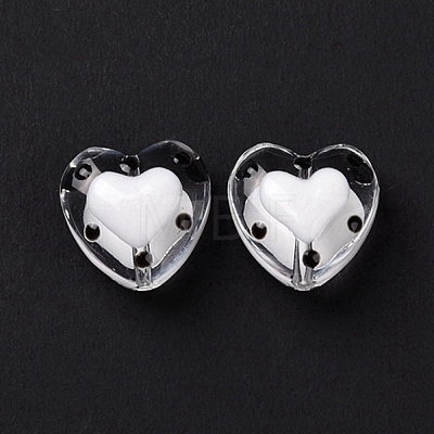 Glass Heart Beads GLAA-D005-01H-1