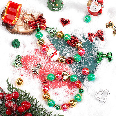 Christmas Theme Acrylic Beads Set OACR-SP0001-20B-1