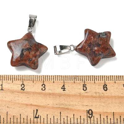 Natural Red Sesame Jasper Pendants G-B127-12P-03-1