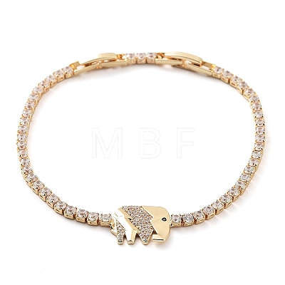 Golden Brass Link Bracelet BJEW-C055-05B-G-1