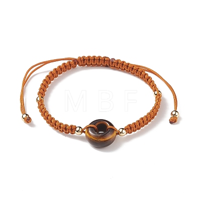 8Pcs 8 Style Natural Mixed Gemstone Donut/Pi Disc Braided Bead Bracelets Set BJEW-JB08967-1