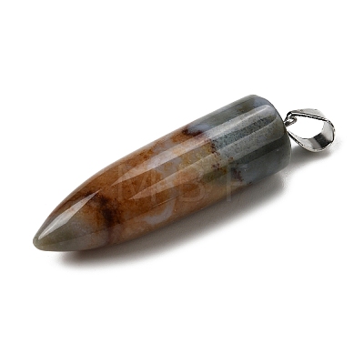 Natural Indian Agate Pointed Pendants G-F820-12R-1