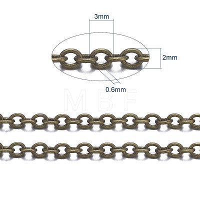 Brass Cable Chains CHC-X0001-02AB-FF-1