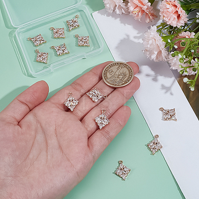 10Pcs Brass Micro Pave Cubic Zirconia Pendants KK-BC0014-59-1