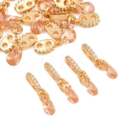 SHEGRACE Brass Micro Pave Cubic Zirconia Charms XGRQ5K250-824G-C-1