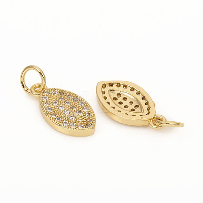 Brass Micro Pave Cubic Zirconia Charms ZIRC-L096-08G-1