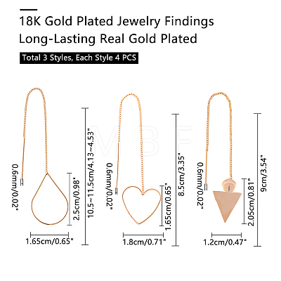 Brass Stud Earring Findings KK-NB0002-21G-1