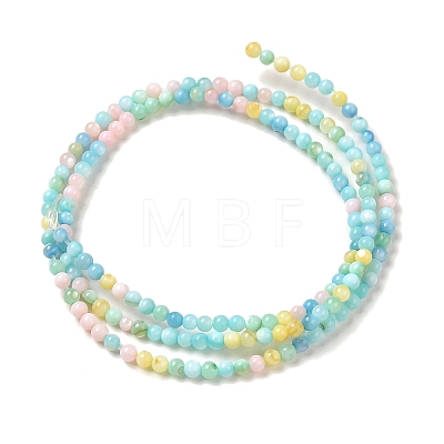 Ice Cream Color Dyed Natural Freshwater Shell Beads Strands SHEL-G018-01C-1