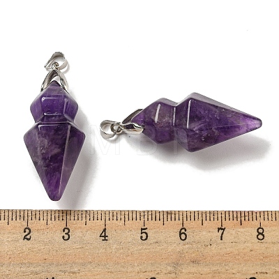 Natural Amethyst Pointed Pendants G-F766-08AS-06-1