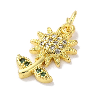 Rack Plating Brass Micro Pave Cubic Zirconia Pendants KK-Z039-10G-1