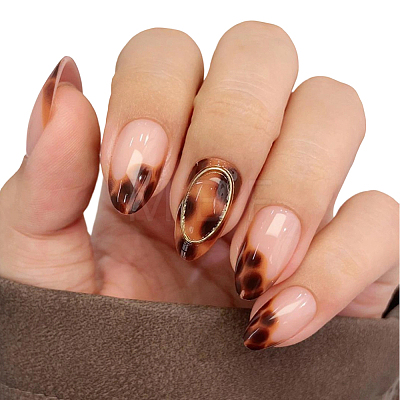 Leopard Print Resin Full Cover Press On False Nails MRMJ-WH20008-25-1