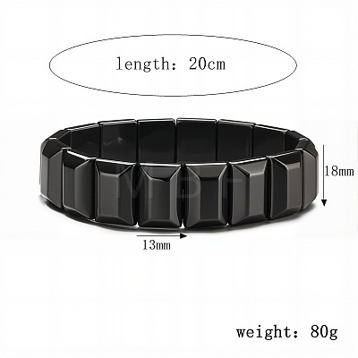 Synthetic Non-magnetic Hematite Beads Stretch Bracelets for Men PZ7053-4-1