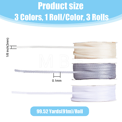 SUPERFINDINGS 3 Rolls 3 Colors Polyester Ribbons OCOR-FH0001-30-1