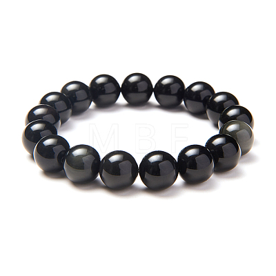 SUNNYCLUE Natural Obsidian Round Beads Stretch Bracelets BJEW-PH0001-10mm-11-1