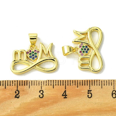 Mother's Day Brass Micro Pave Cubic Zirconia Pendants KK-H472-10G-05-1