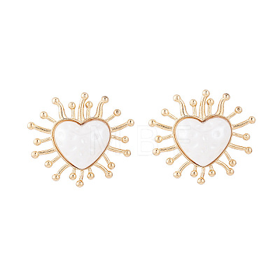 Zinc Alloy & Acrylic Pearl Stud Earrings WGAB762-06-1