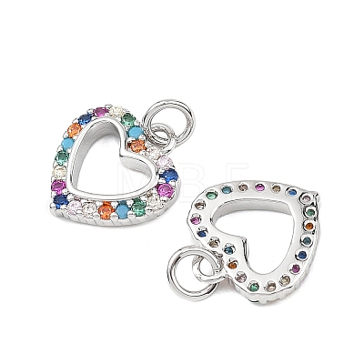 SHEGRACE Valentine's Day Brass Colorful Cubic Zirconia Charms XGRQ3P059-570P-1