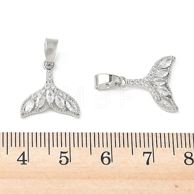 Brass Micro Pave Clear Cubic Zirconia Pendants KK-A299-04P-1