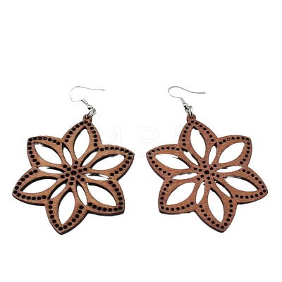 Alloy Wood Dangle Earrings FS-WG0BF85-02-1