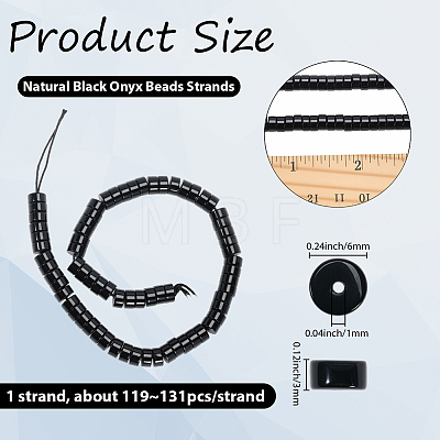 1 Strand Natural Black Onyx Beads Strands G-PA0002-32-1