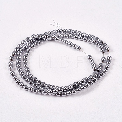 Electroplate Non-magnetic Synthetic Hematite Beads Strands G-J169A-3mm-02-1