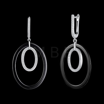 Trendy 925 Sterling Silver Hoop Earrings EJEW-BB20941-A-1