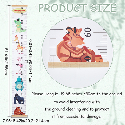 Dinosaur Pattern Removable Height Chart for Kids AJEW-WH0165-71-1