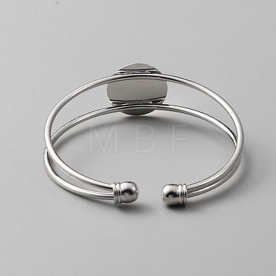 Brass Double Wire Cuff Bangle Makings KK-WH0031-31P-1