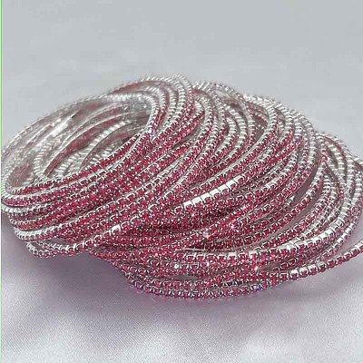 Brass Rhinestone Tennis Bracelets WG6EB7A-17-1