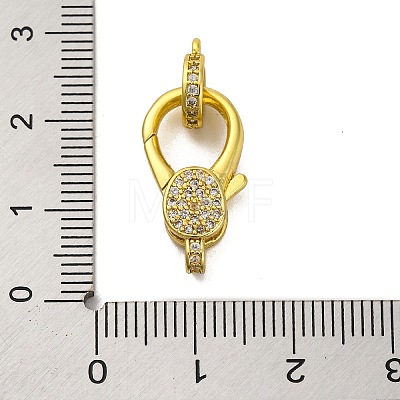 Brass Micro Pave Clear Cubic Zirconia Lobster Claw Clasps KK-A230-11G-1