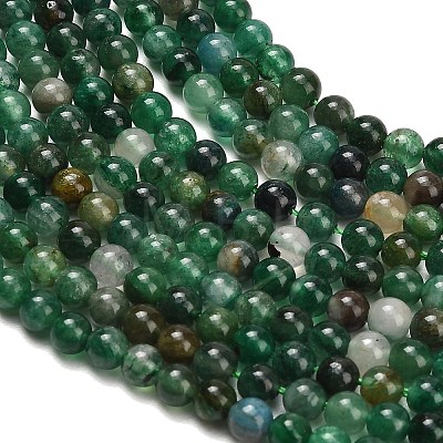 Natural Fuchsite Beads Strands G-L661-B01-4mm-A-1