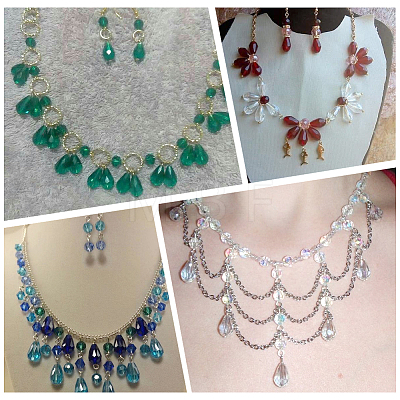 300Pcs 15 Colors Transparent Glass Beads EGLA-SP0001-40-1