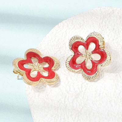 304 Stainless Steel Enamel Stud Earrings SA-CBA0141-02G-1