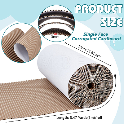 Single Face Corrugated Cardboard Roll for Packing DIY-WH0671-194B-02-1