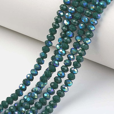 Electroplate Opaque Solid Color Glass Beads Strands EGLA-A044-P1mm-L12-1