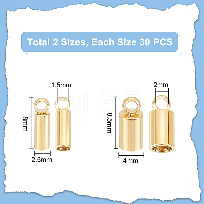 Unicraftale 304 Stainless Steel Cord Ends STAS-UN0001-96G-1